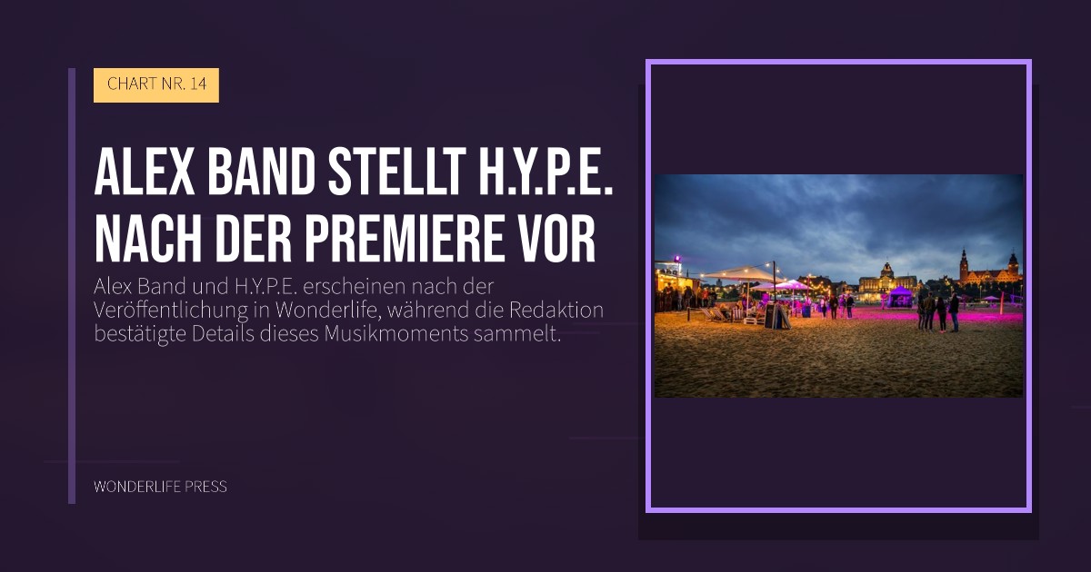 Wonderlife Press: Alex Band stellt H.Y.P.E. nach der Premiere vor. Veröffentlichungscover. CHART NR. 14.