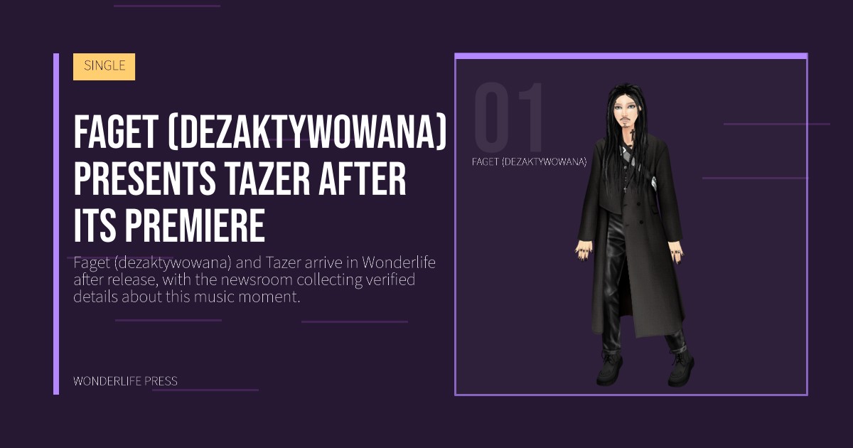 Wonderlife Press: Faget (dezaktywowana) presents Tazer after its premiere. artist portrait. SINGLE.