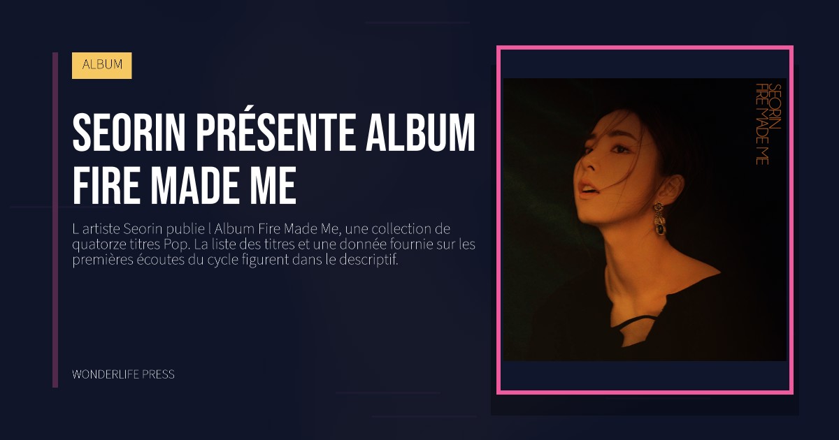 Wonderlife Press: Seorin présente Album Fire Made Me. pochette de la sortie. ALBUM.