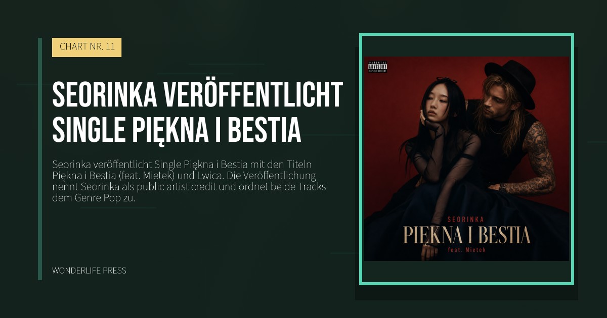 Wonderlife Press: Seorinka veröffentlicht Single Piękna i Bestia. Veröffentlichungscover. CHART NR. 11.