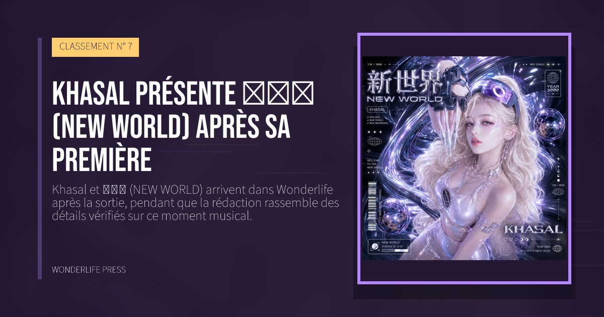 Wonderlife Press: Khasal présente 新世界 (NEW WORLD) après sa première. pochette de la sortie. CLASSEMENT N° 7.