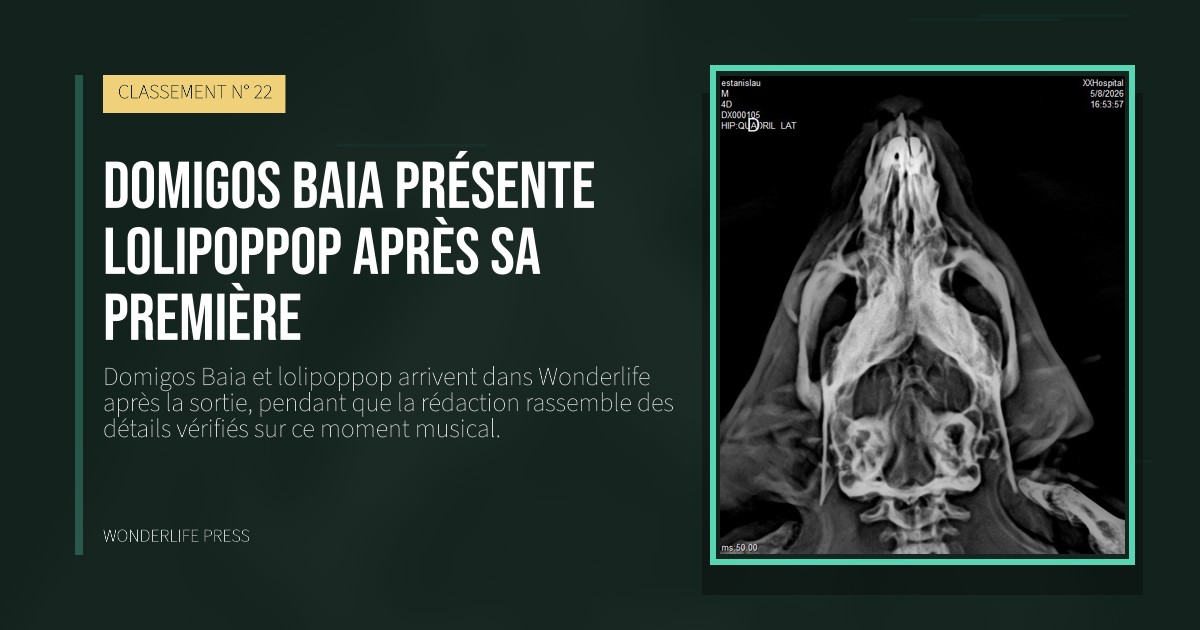 Wonderlife Press: Domigos Baia présente lolipoppop après sa première. pochette de la sortie. CLASSEMENT N° 22.