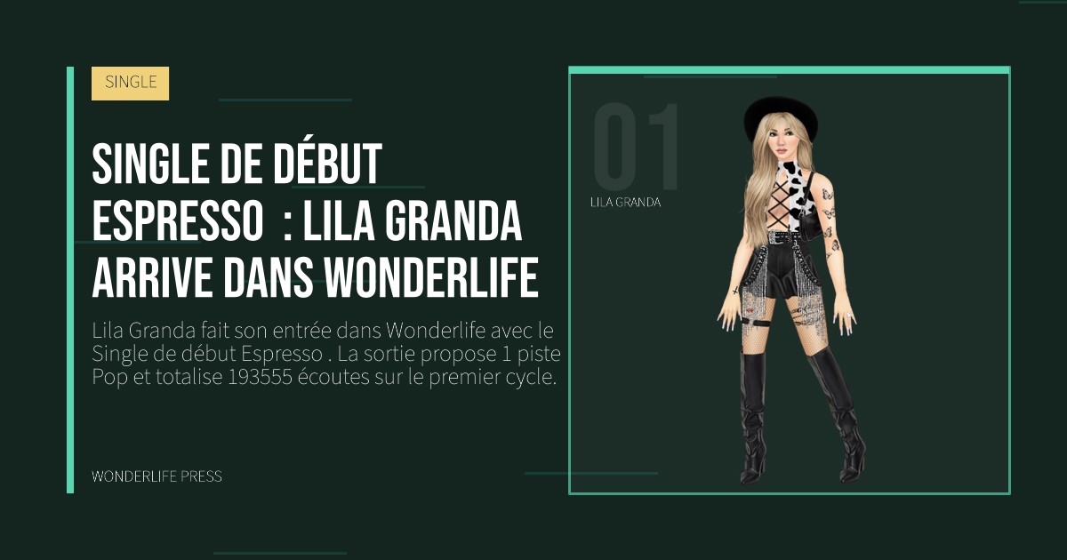 Wonderlife Press: Single de début Espresso : Lila Granda arrive dans Wonderlife. portrait des artistes. SINGLE.