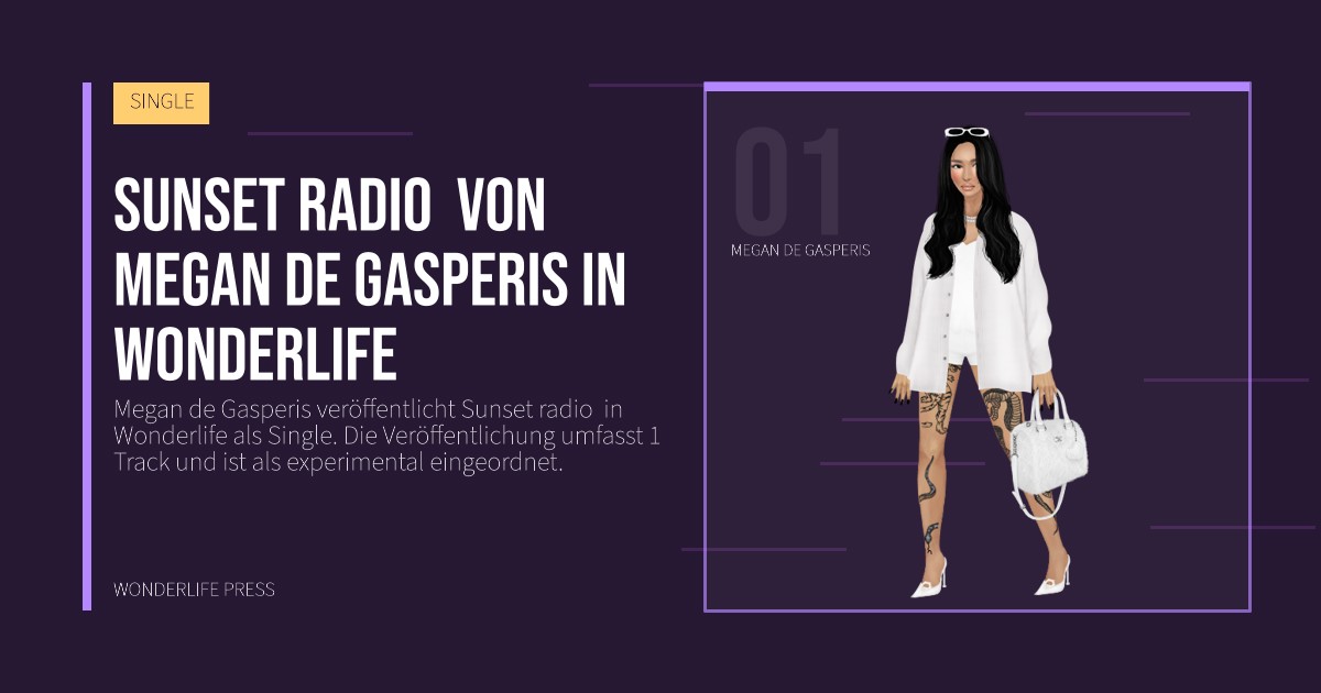 Wonderlife Press: Sunset radio  von Megan de Gasperis in Wonderlife. Künstlerporträt. SINGLE.