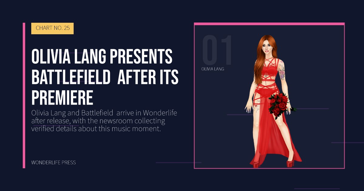 Wonderlife Press: Olivia Lang presents Battlefield  after its premiere. artist portrait. CHART NO. 25.