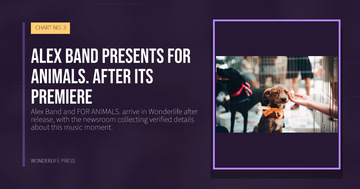 Wonderlife Press: Alex Band presents FOR ANIMALS. after its premiere. release artwork. CHART NO. 3.