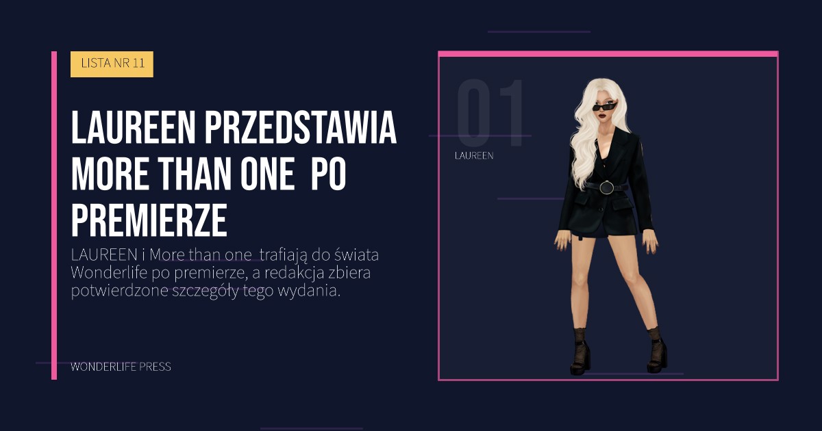Wonderlife Press: LAUREEN przedstawia More than one  po premierze. portret artystów. LISTA NR 11.