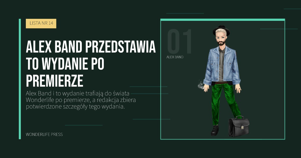 Wonderlife Press: Alex Band przedstawia to wydanie po premierze. portret artystów. LISTA NR 14.