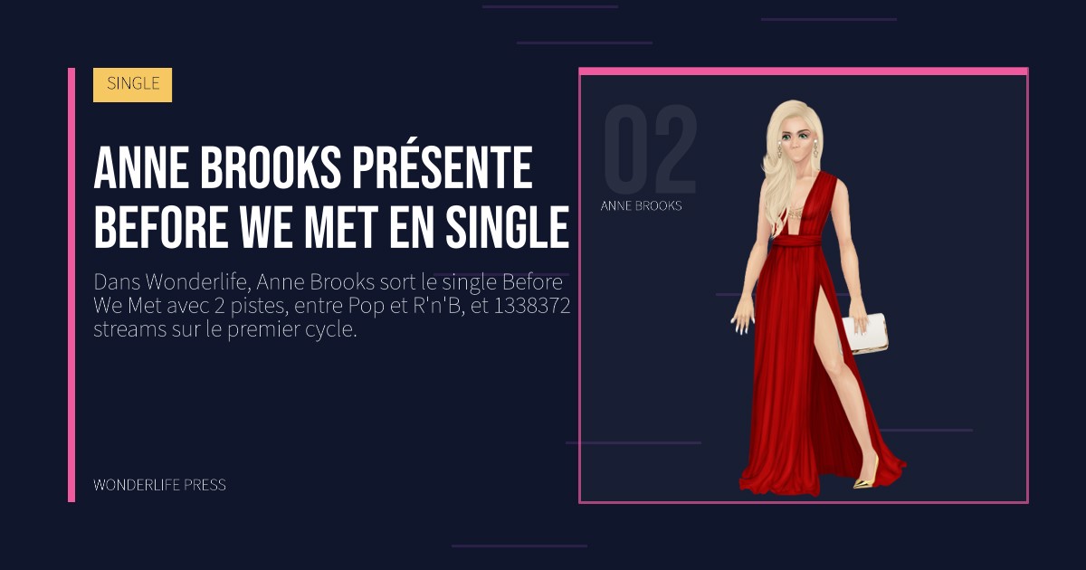 Wonderlife Press: Anne Brooks présente Before We Met en single. portrait des artistes. SINGLE.