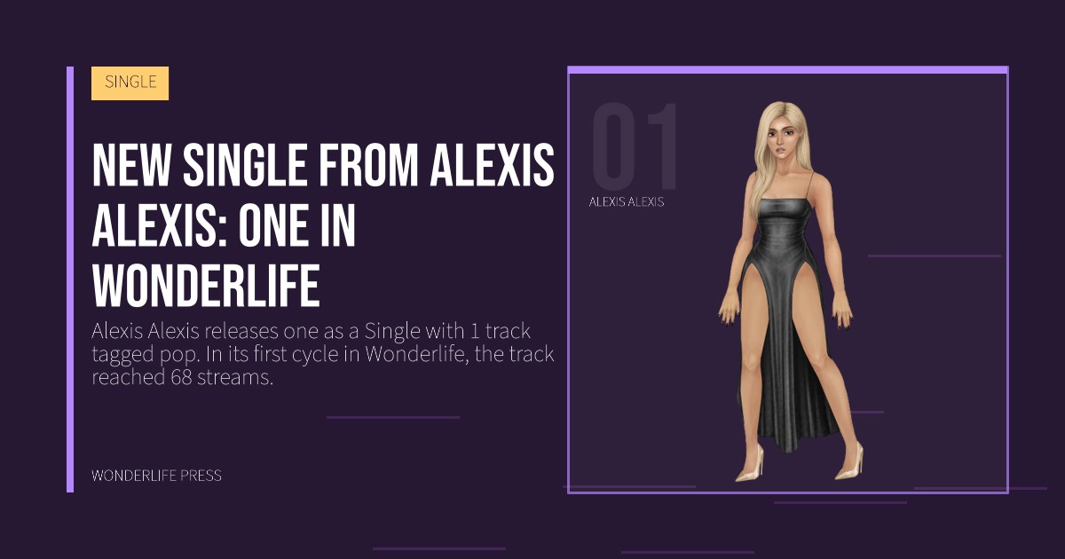 Wonderlife Press: New Single from Alexis Alexis: one in Wonderlife. artist portrait. SINGLE.
