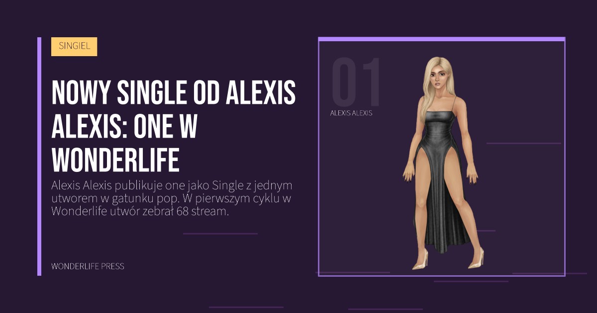 Wonderlife Press: Nowy Single od Alexis Alexis: one w Wonderlife. portret artystów. SINGIEL.