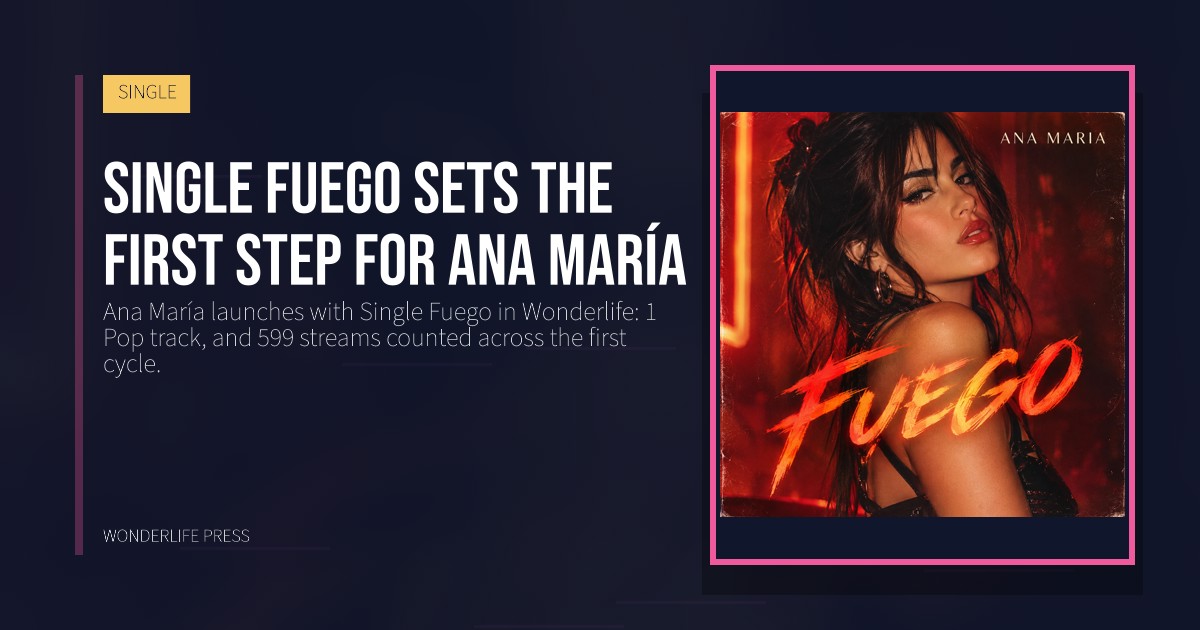 Wonderlife Press: Single Fuego sets the first step for Ana María. release artwork. SINGLE.