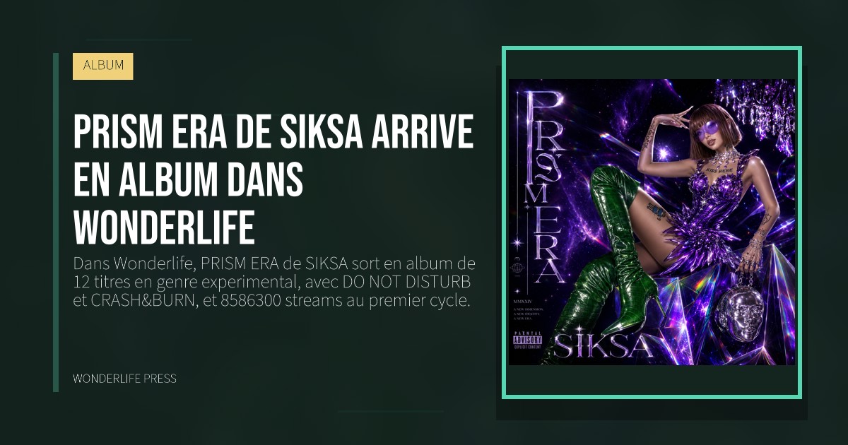 Wonderlife Press: PRISM ERA de SIKSA arrive en album dans Wonderlife. pochette de la sortie. ALBUM.