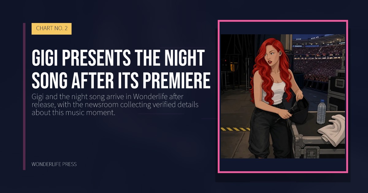 Wonderlife Press: Gigi presents the night song after its premiere. release artwork. CHART NO. 2.