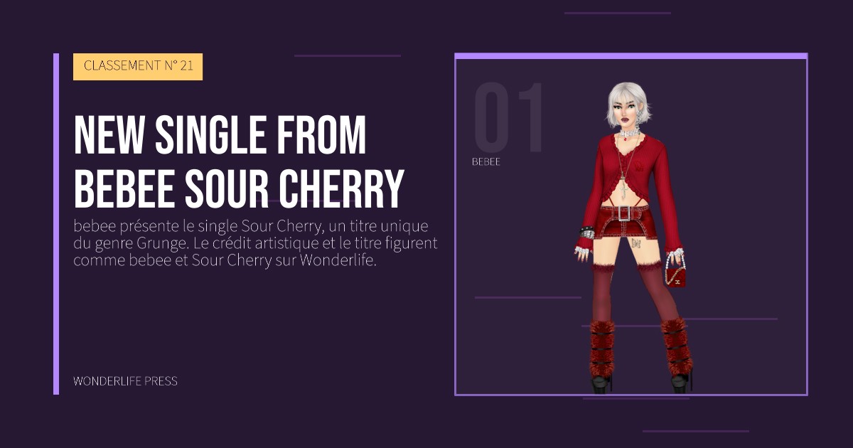 Wonderlife Press: New single from bebee Sour Cherry. portrait des artistes. CLASSEMENT N° 21.