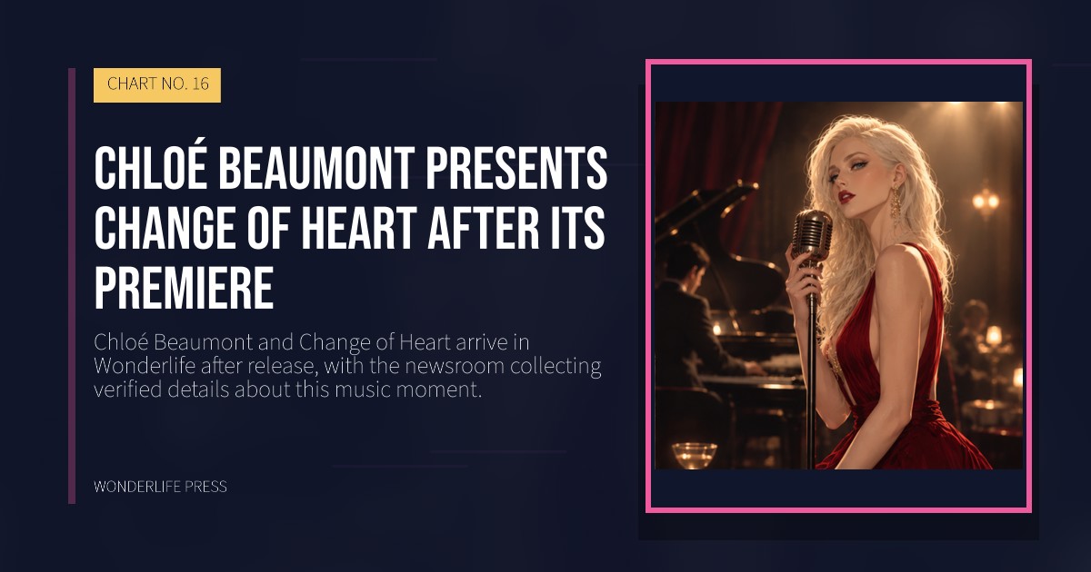 Wonderlife Press: Chloé Beaumont presents Change of Heart after its premiere. release artwork. CHART NO. 16.