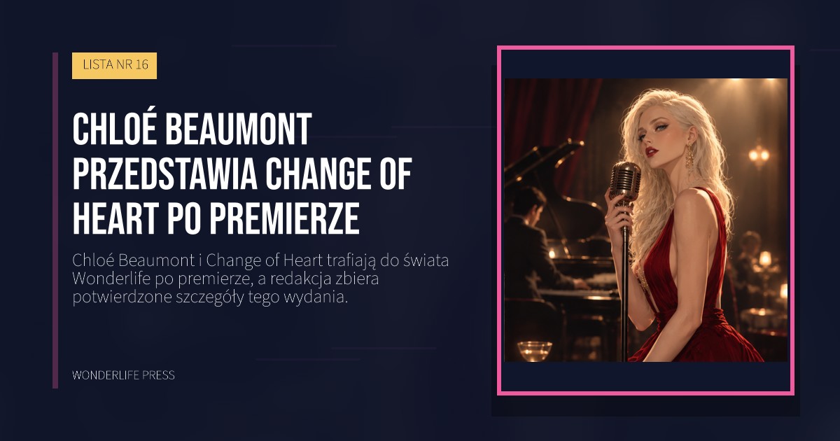 Wonderlife Press: Chloé Beaumont przedstawia Change of Heart po premierze. okładka wydawnictwa. LISTA NR 16.