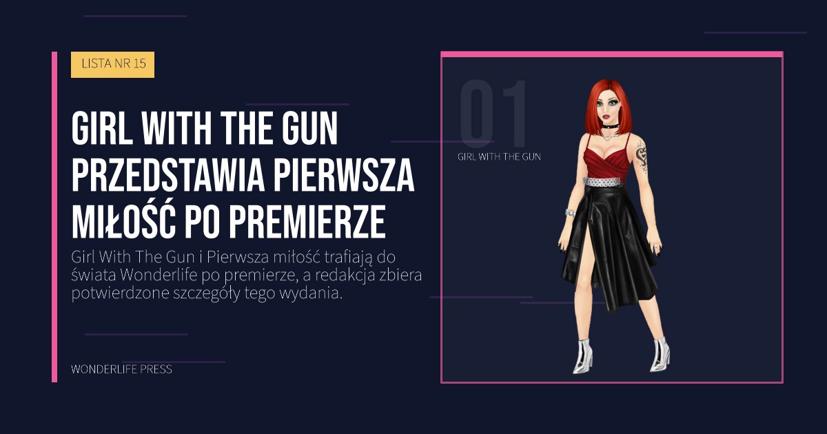 Wonderlife Press: Girl With The Gun przedstawia Pierwsza miłość po premierze. portret artystów. LISTA NR 15.