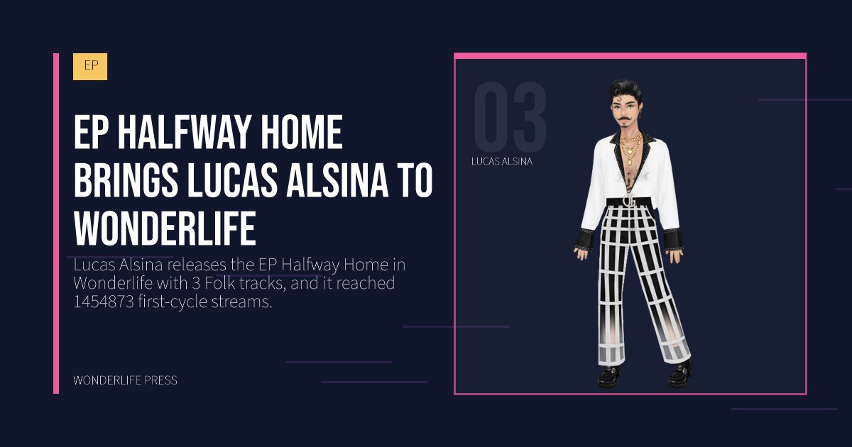 Wonderlife Press: EP Halfway Home brings Lucas Alsina to Wonderlife. artist portrait. EP.