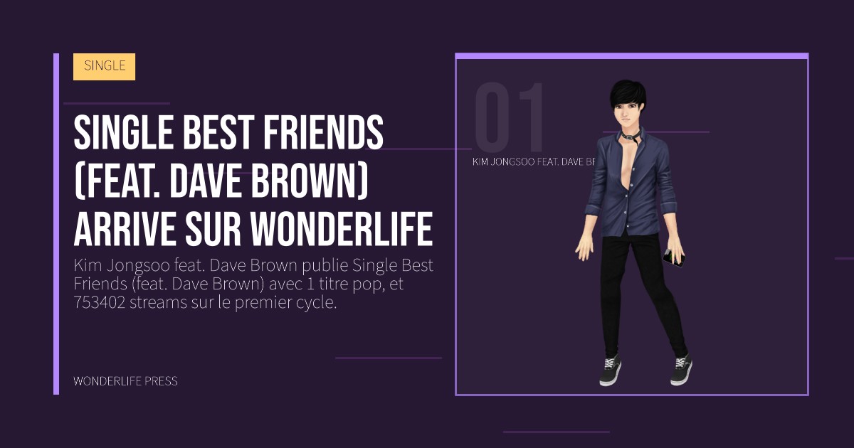 Wonderlife Press: Single Best Friends (feat. Dave Brown) arrive sur Wonderlife. portrait des artistes. SINGLE.