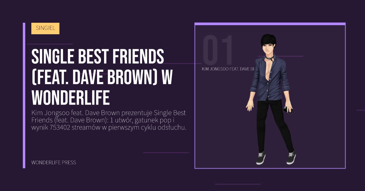 Wonderlife Press: Single Best Friends (feat. Dave Brown) w Wonderlife. portret artystów. SINGIEL.