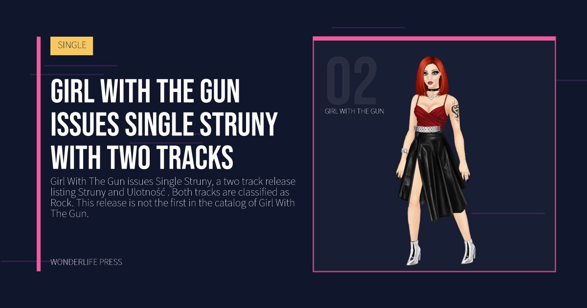 Wonderlife Press: Girl With The Gun issues Single Struny with two tracks. artist portrait. SINGLE.