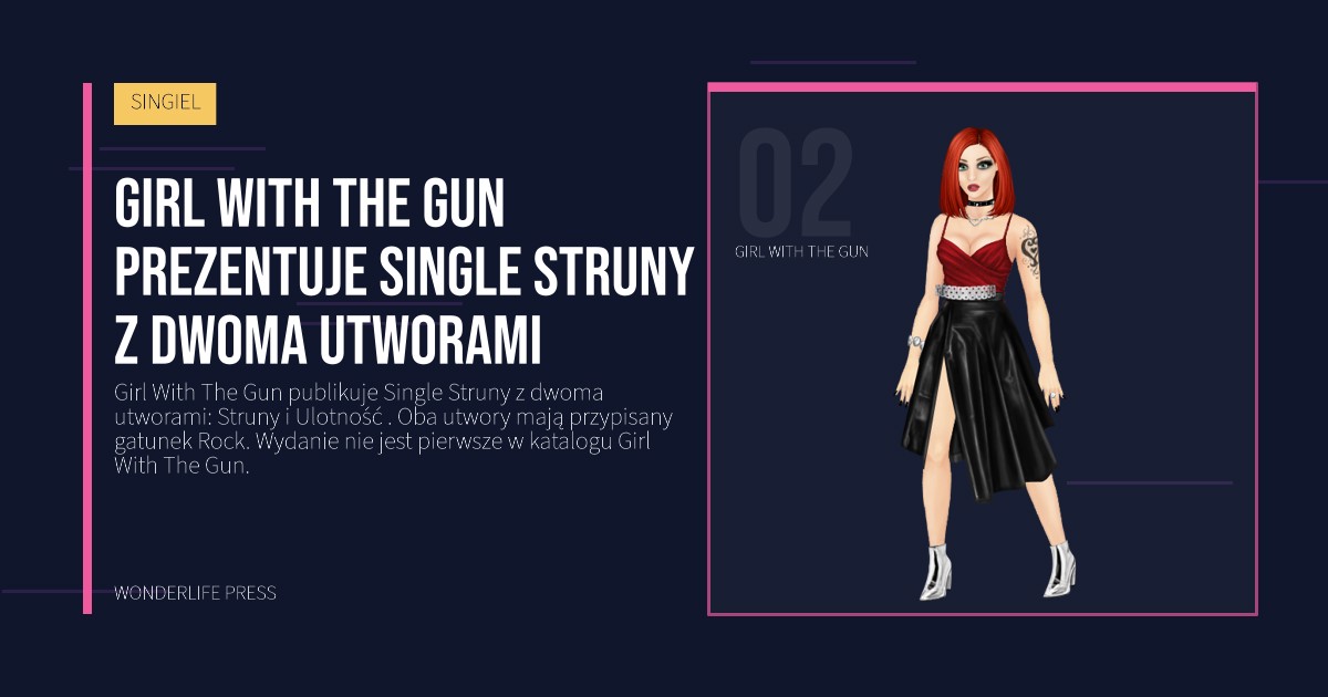 Wonderlife Press: Girl With The Gun prezentuje Single Struny z dwoma utworami. portret artystów. SINGIEL.