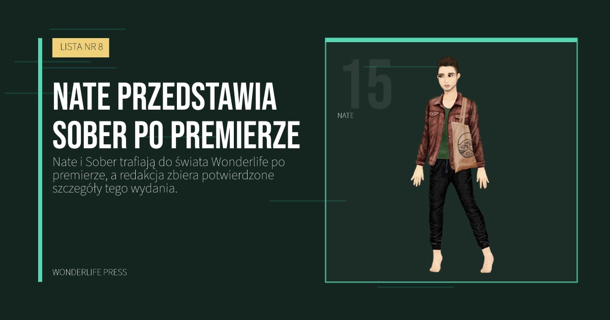 Wonderlife Press: Nate przedstawia Sober po premierze. portret artystów. LISTA NR 8.