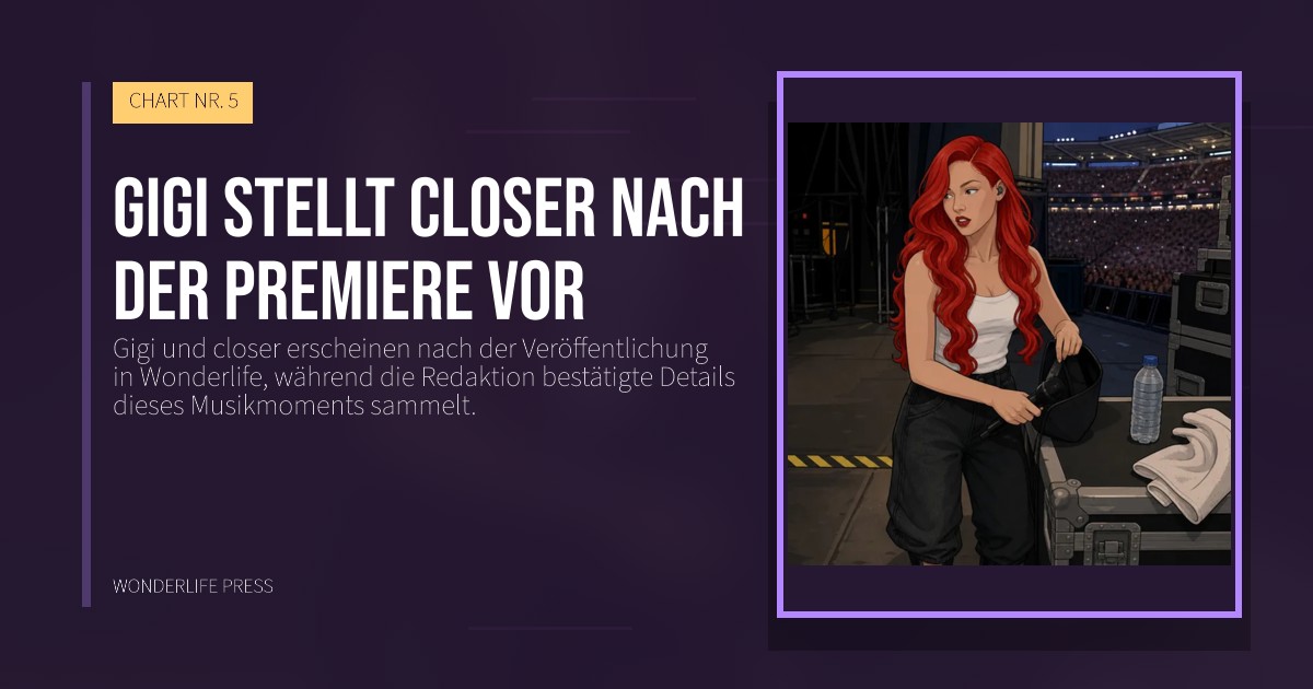 Wonderlife Press: Gigi stellt closer nach der Premiere vor. Veröffentlichungscover. CHART NR. 5.