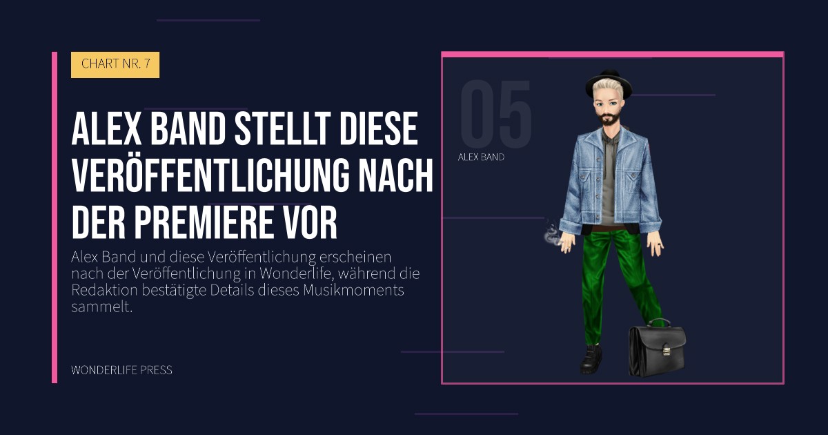 Wonderlife Press: Alex Band stellt diese Veröffentlichung nach der Premiere vor. Künstlerporträt. CHART NR. 7.