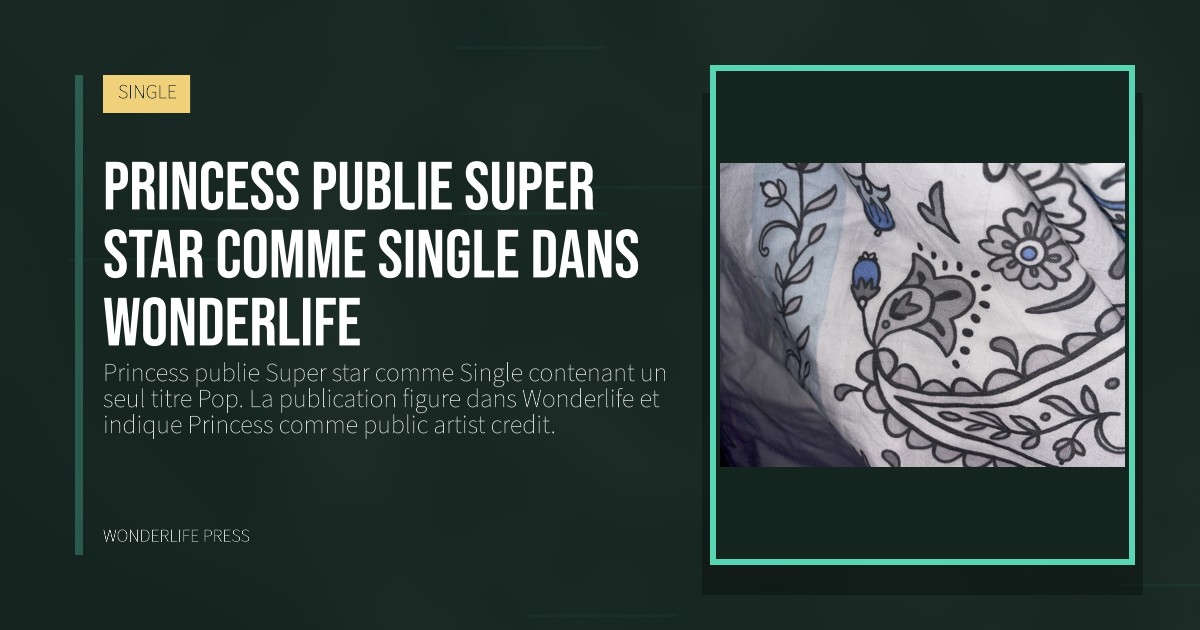 Wonderlife Press: Princess publie Super star comme Single dans Wonderlife. pochette de la sortie. SINGLE.