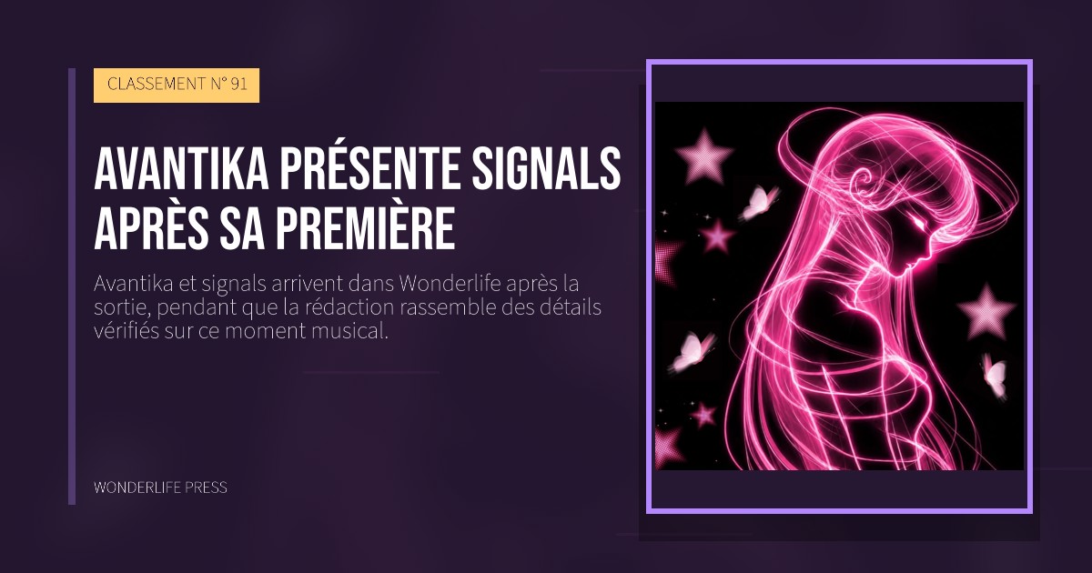 Wonderlife Press: Avantika présente signals après sa première. pochette de la sortie. CLASSEMENT N° 91.
