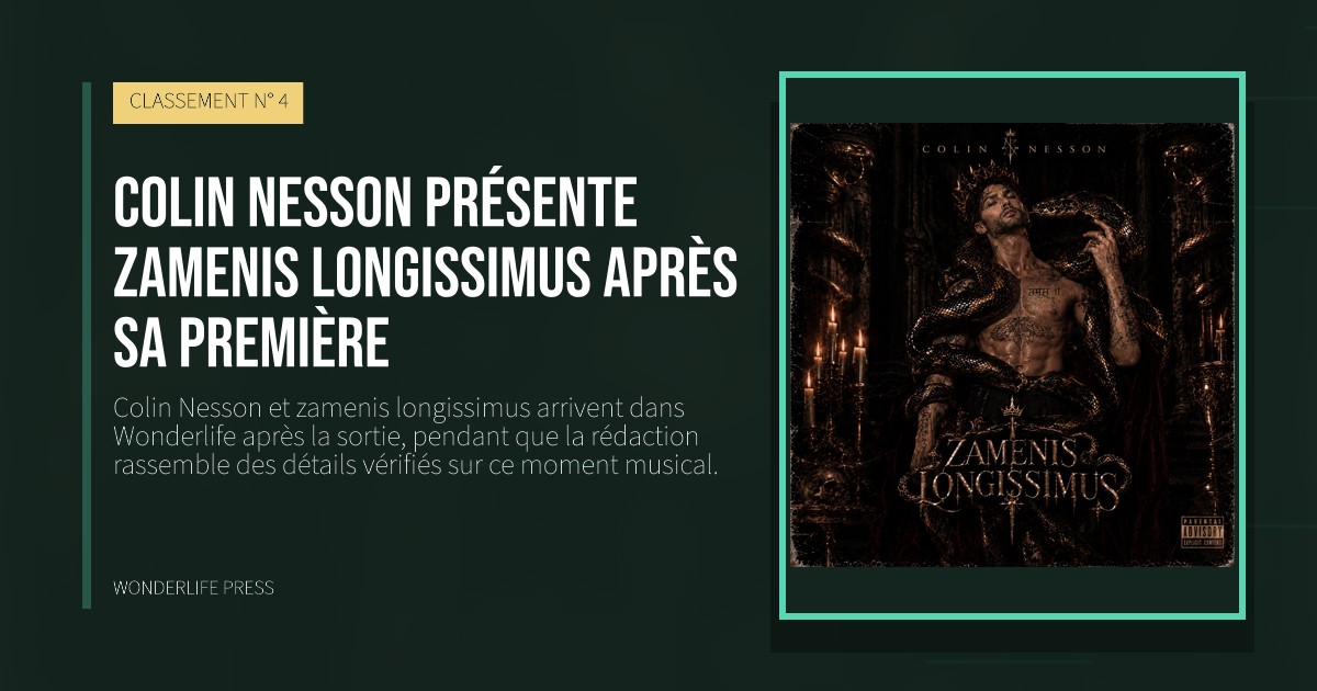 Wonderlife Press: Colin Nesson présente zamenis longissimus après sa première. pochette de la sortie. CLASSEMENT N° 4.