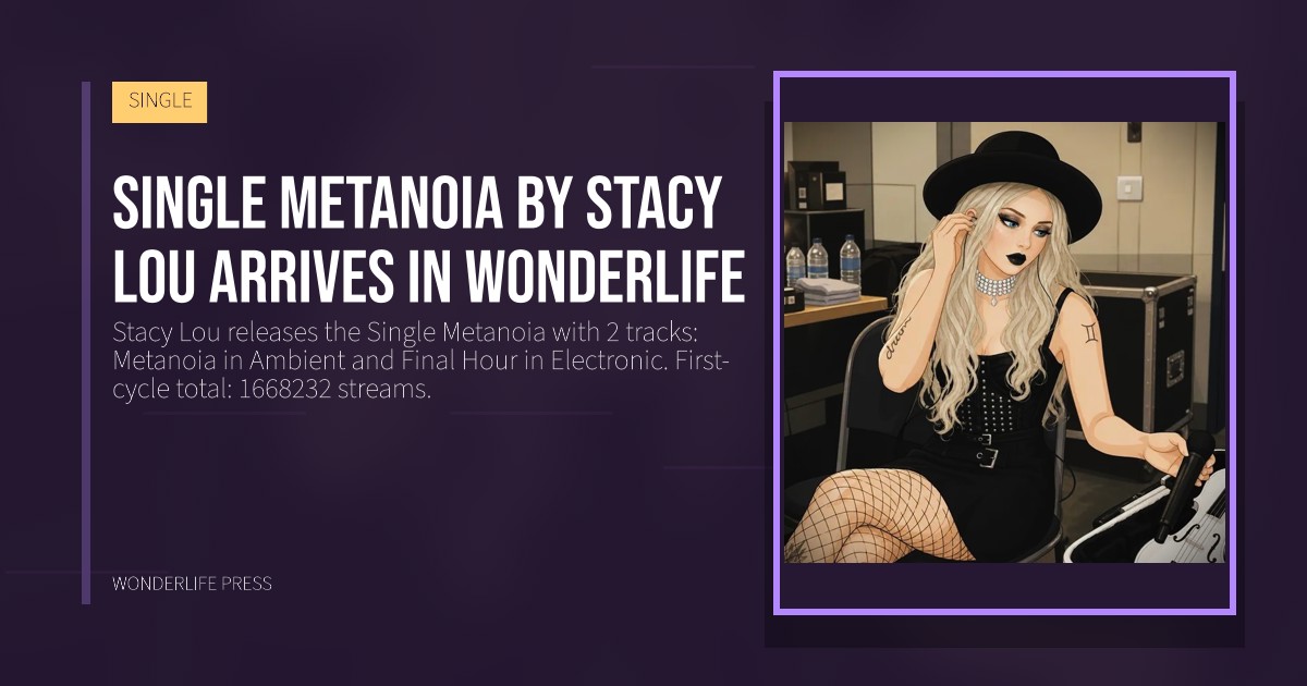 Wonderlife Press: Single Metanoia by Stacy Lou arrives in Wonderlife. release artwork. SINGLE.