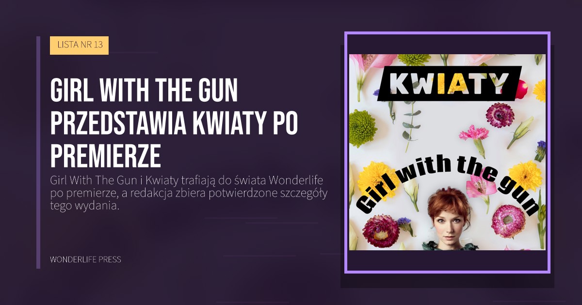 Wonderlife Press: Girl With The Gun przedstawia Kwiaty po premierze. okładka wydawnictwa. LISTA NR 13.