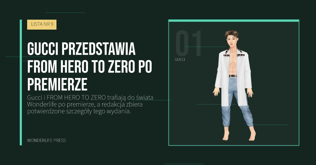 Wonderlife Press: Gucci przedstawia FROM HERO TO ZERO po premierze. portret artystów. LISTA NR 9.