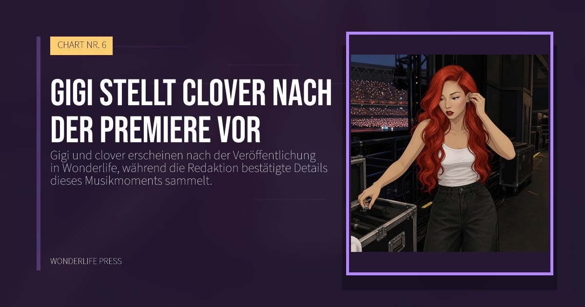 Wonderlife Press: Gigi stellt clover nach der Premiere vor. Veröffentlichungscover. CHART NR. 6.