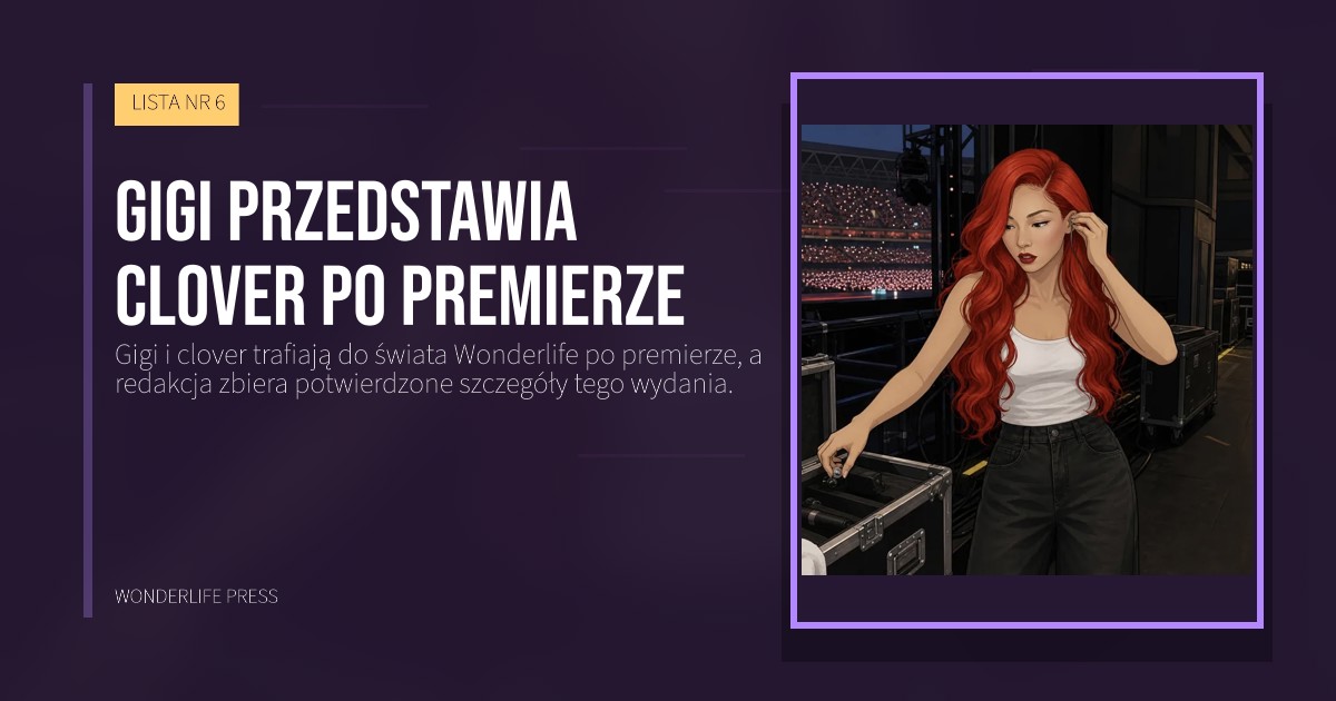 Wonderlife Press: Gigi przedstawia clover po premierze. okładka wydawnictwa. LISTA NR 6.
