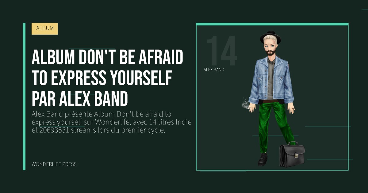 Wonderlife Press: Album Don't be afraid to express yourself par Alex Band. portrait des artistes. ALBUM.