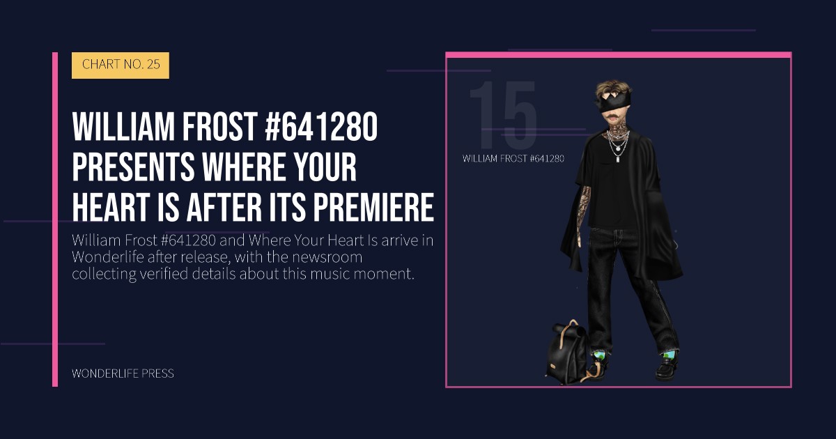 Wonderlife Press: William Frost #641280 presents Where Your Heart Is after its premiere. artist portrait. CHART NO. 25.