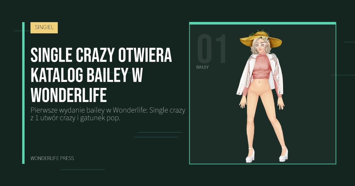 Wonderlife Press: Single crazy otwiera katalog bailey w Wonderlife. portret artystów. SINGIEL.