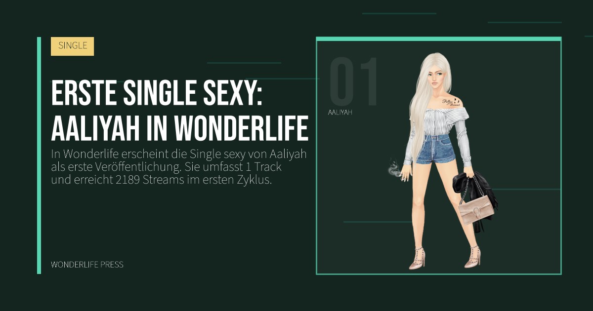 Wonderlife Press: Erste single sexy: Aaliyah in Wonderlife. Künstlerporträt. SINGLE.