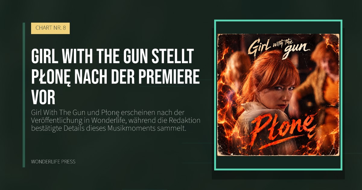 Wonderlife Press: Girl With The Gun stellt Płonę nach der Premiere vor. Veröffentlichungscover. CHART NR. 8.