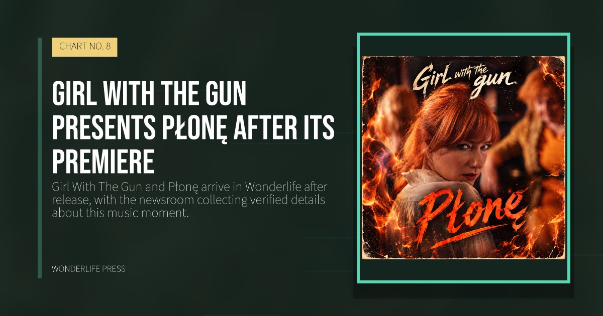 Wonderlife Press: Girl With The Gun presents Płonę after its premiere. release artwork. CHART NO. 8.
