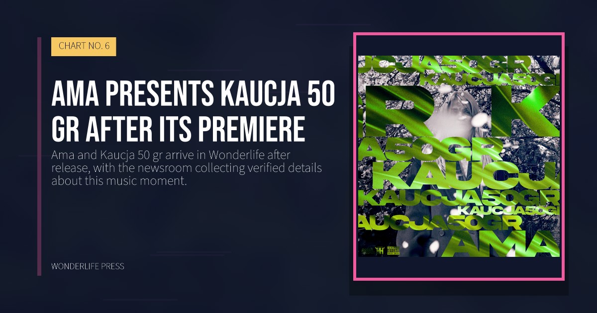 Wonderlife Press: Ama presents Kaucja 50 gr after its premiere. release artwork. CHART NO. 6.