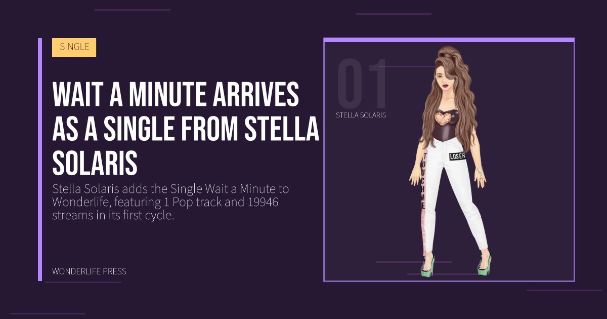 Wonderlife Press: Wait a Minute arrives as a single from Stella Solaris. artist portrait. SINGLE.