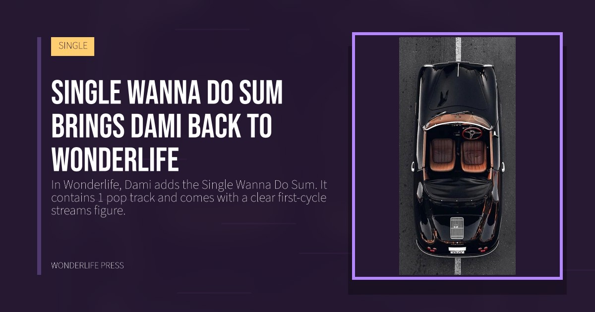 Wonderlife Press: Single Wanna Do Sum brings Dami back to Wonderlife. release artwork. SINGLE.