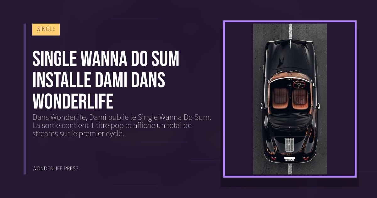 Wonderlife Press: Single Wanna Do Sum installe Dami dans Wonderlife. pochette de la sortie. SINGLE.