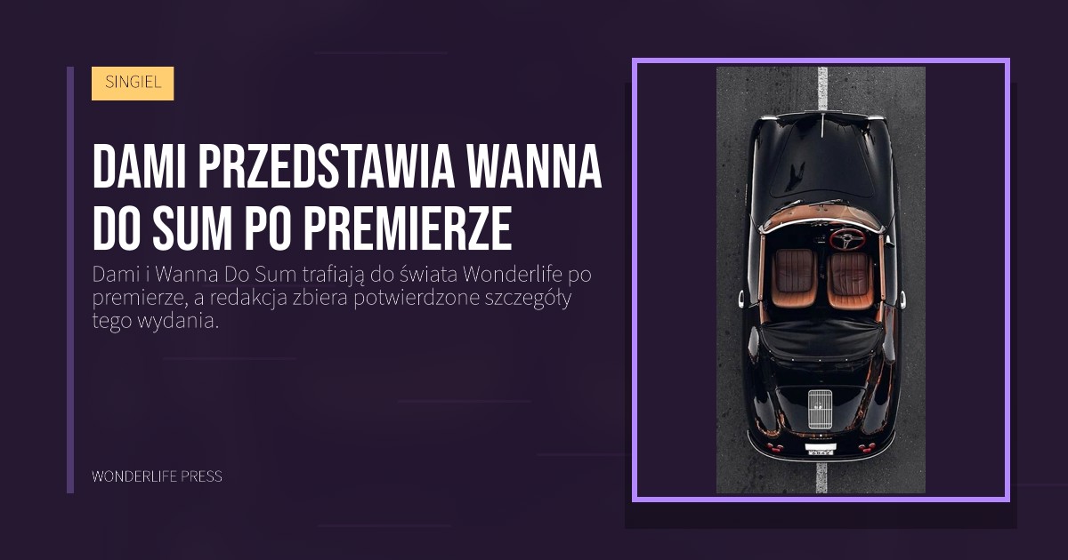 Wonderlife Press: Dami przedstawia Wanna Do Sum po premierze. okładka wydawnictwa. SINGIEL.