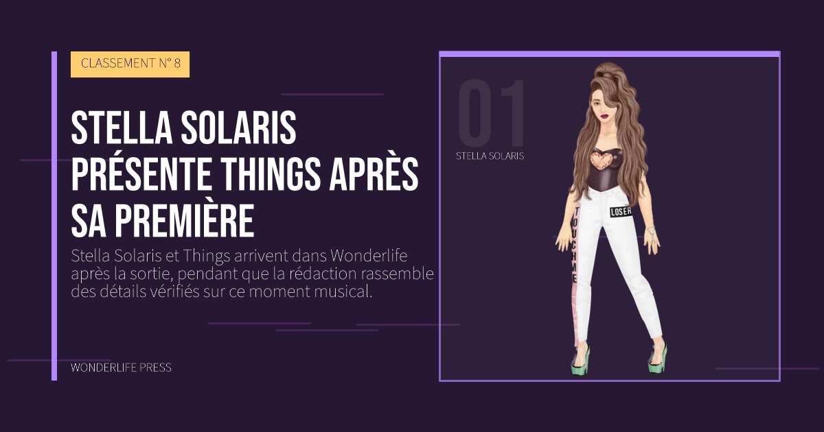 Wonderlife Press: Stella Solaris présente Things après sa première. portrait des artistes. CLASSEMENT N° 8.